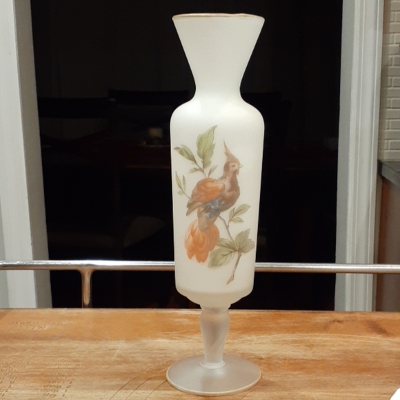 Vtg - Satin Glass Vase